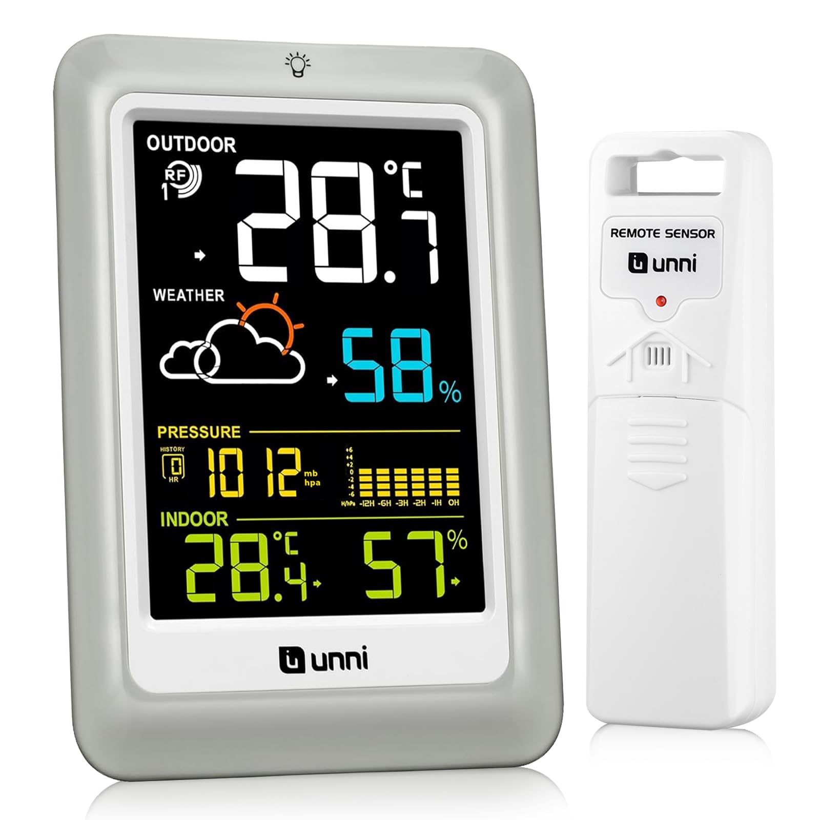 Wireless Weather Stations Indoor Outdoor Thermometer, Battery or USB Powered with 100m Range Sensor and Adjustable Backlight Multi-image-18
