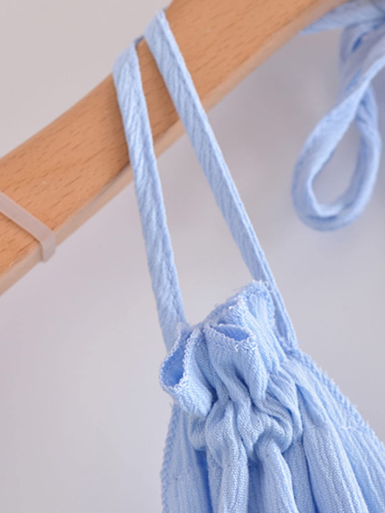 HZ.BEHAVE Dresses for Women Dobby Mesh Self-Tie Ruffled Halter Dress (Color  : Baby Blue, Size : M) : Buy Online at Best Price in KSA - Souq is now  Amazon.sa: Fashion