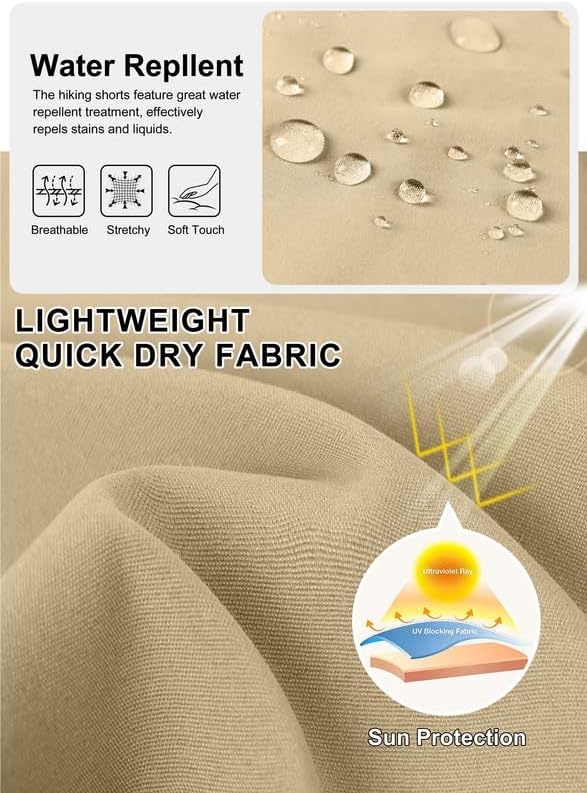 Miniatura 3 de Pantalones cortos largos de golf de 10 pulgadas para mujer, con 5 bolsillos, longitud a la rodilla, ligeros, de secado rápido, para mujer