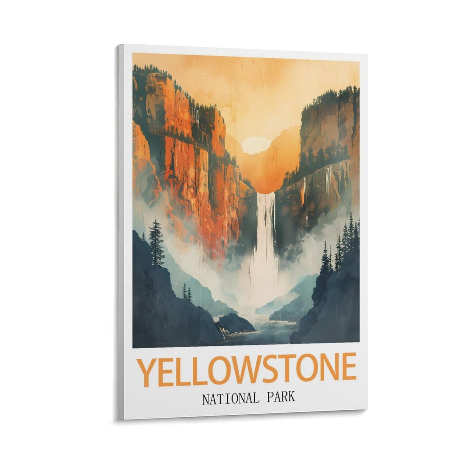 KmoNo Yellowstone National Park Vintage Travel Posters 20x30inch(50x75cm) Wall Decor Painting Canvas Wall Art Living Room Poster Bedroom