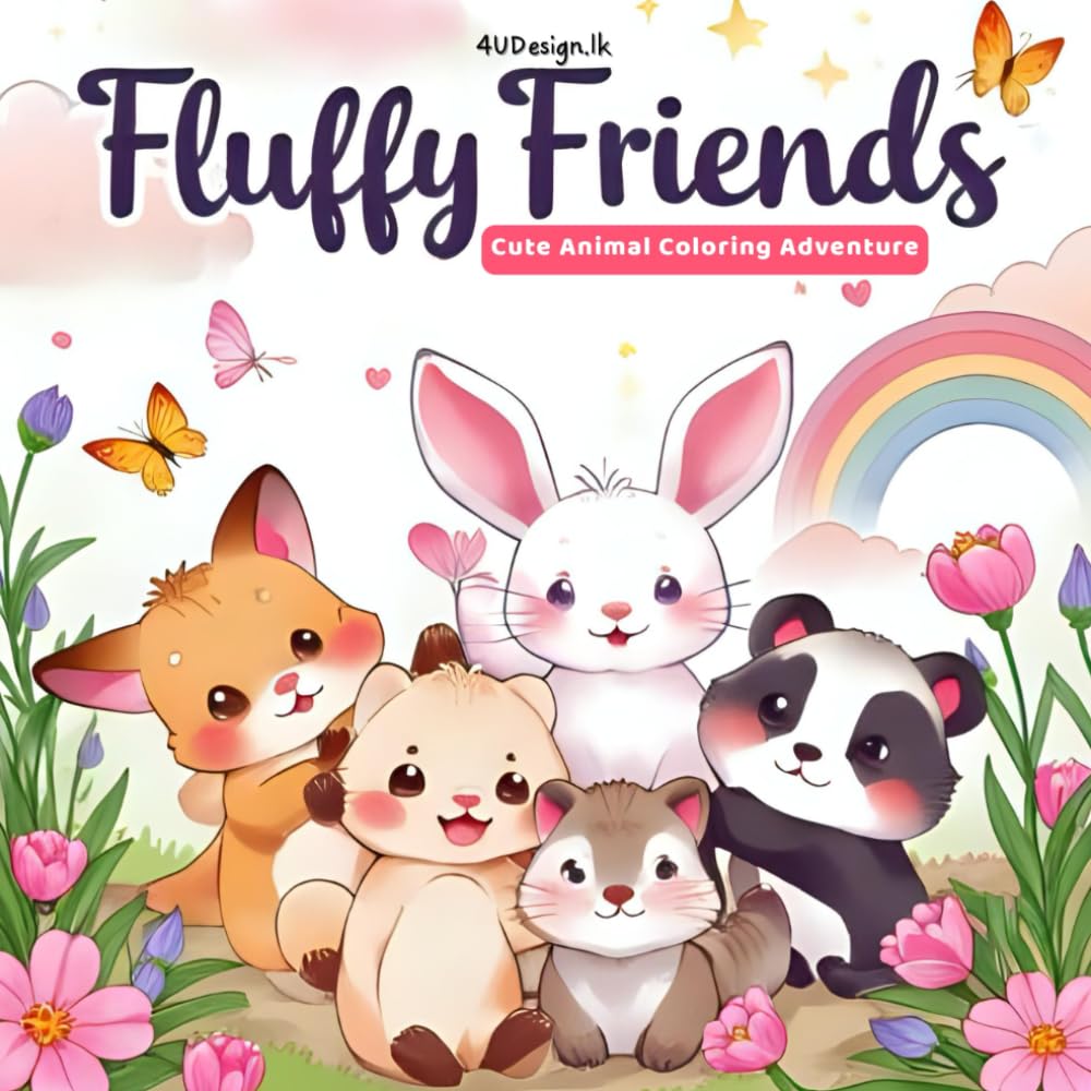 Fluffy Friends: Cute Animal Coloring Adventure: Charming Forest, Farm, and Jungle Animals in Delightful Scenes — Perfect for Stress Relief, Calm, and Creative Joy