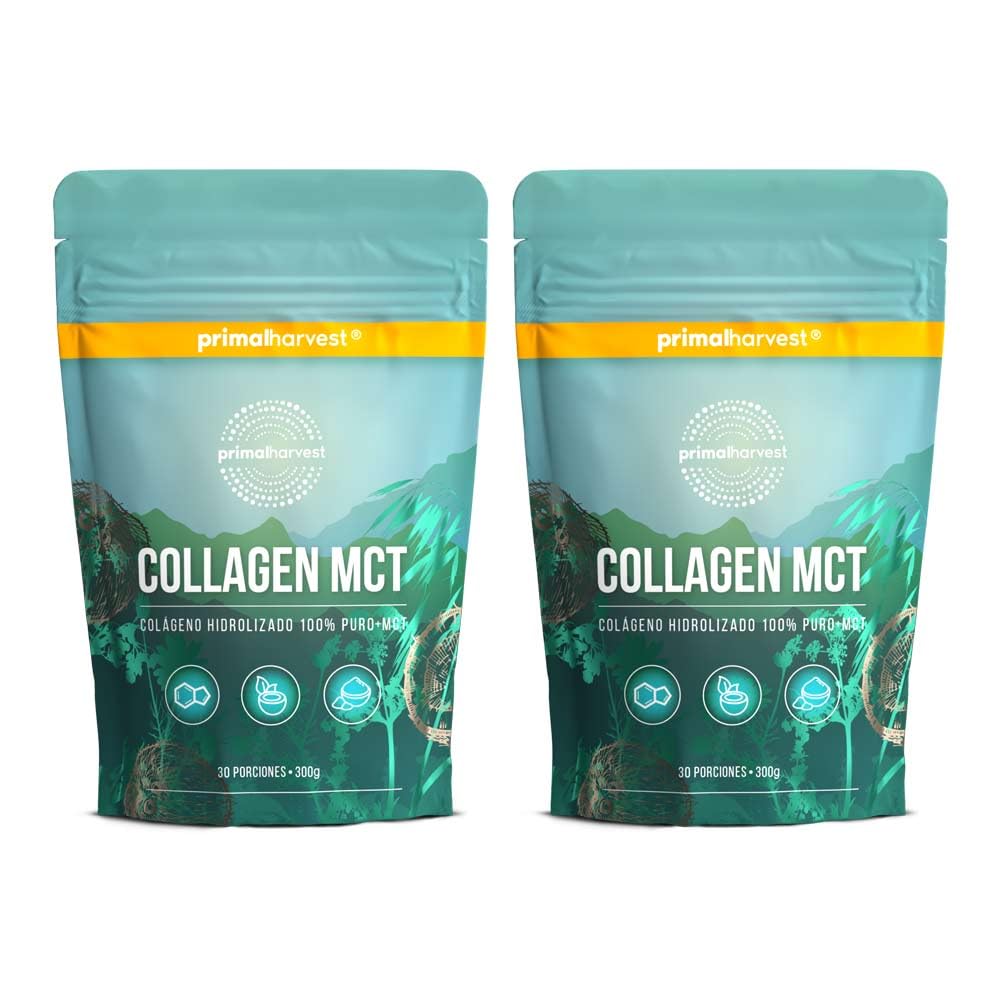 Colágeno MCT de Primal Harvest - Suplemento en polvo con péptidos de tipo I y III para ayudar a mejorar el cabello, la piel, las uñas y las articulaciones, para hombres y mujeres, 30 porciones. (2)