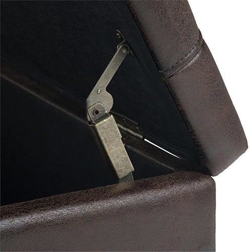 Miniatura 9 de Mesa auxiliar cuadrada de piel sintética de 36 pulgadas de ancho, otomana de almacenamiento, reposapiés tapizada para cóctel, con gran espacio de