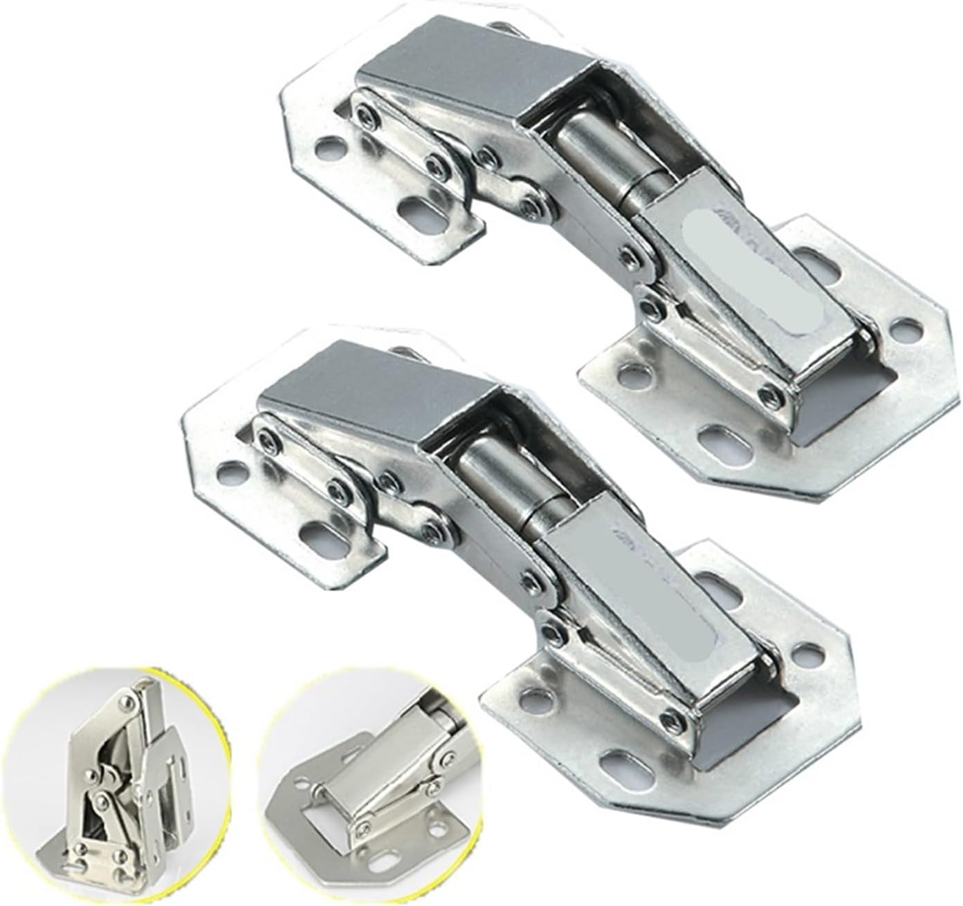 90 Degree 3 Inch No-Drilling Hole Cabinet Hinge Spring Hinge Full Overlay Cupboard Door Hinges Furniture Hardware 1Pcs(4 INCH Normal)