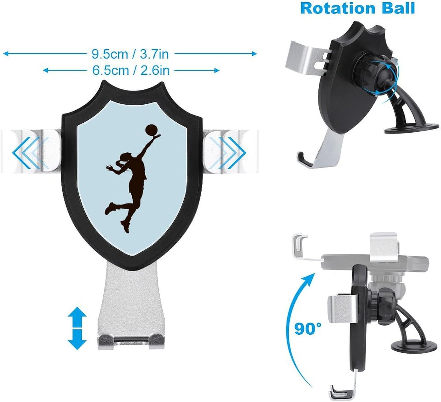 Volleyball Woman Player Car Phone Holder Adjustable Car Mount image 2