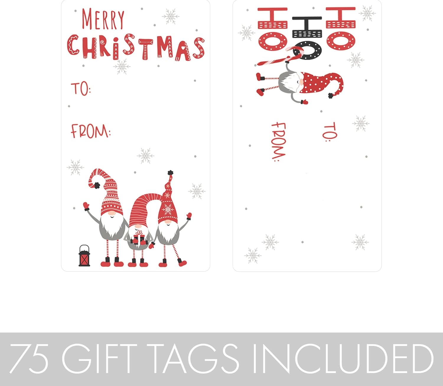 Christmas Gnome Holiday Gift Tag Labels - 75 Stickers : Health & Household