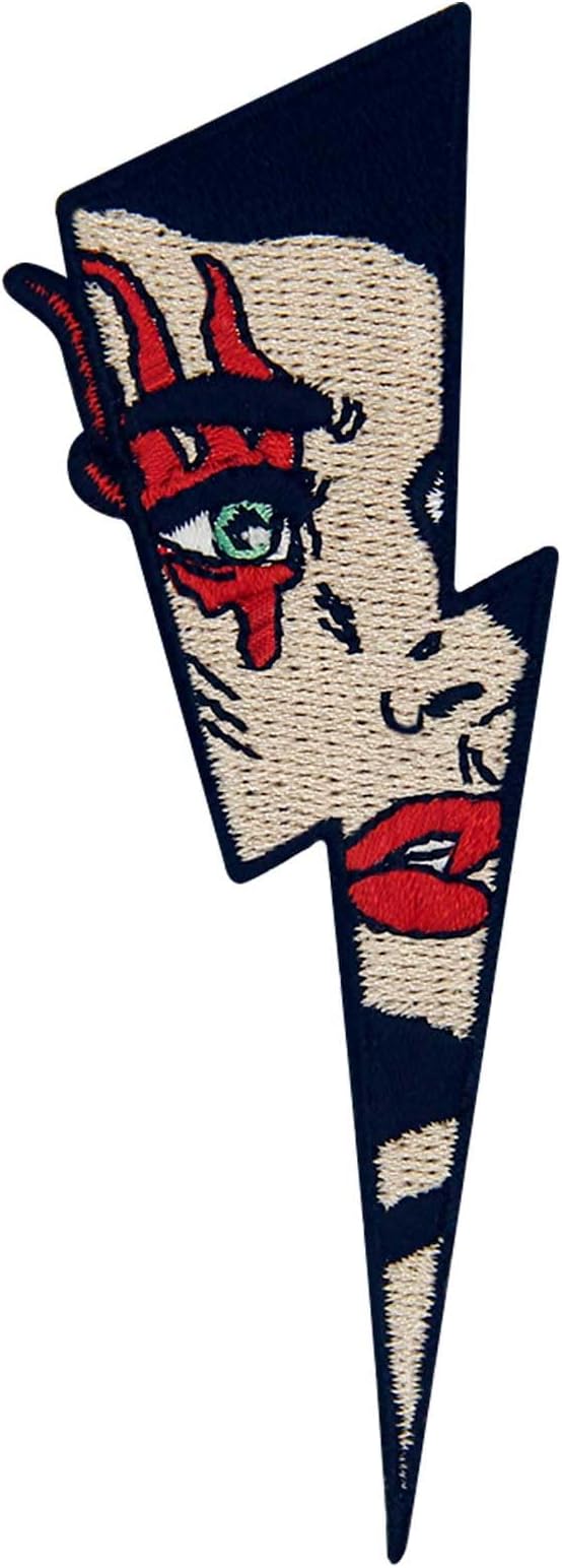 ZEGINs Shock in Lightning Patch Embroidered Applique Badge Iron On Sew On Emblem