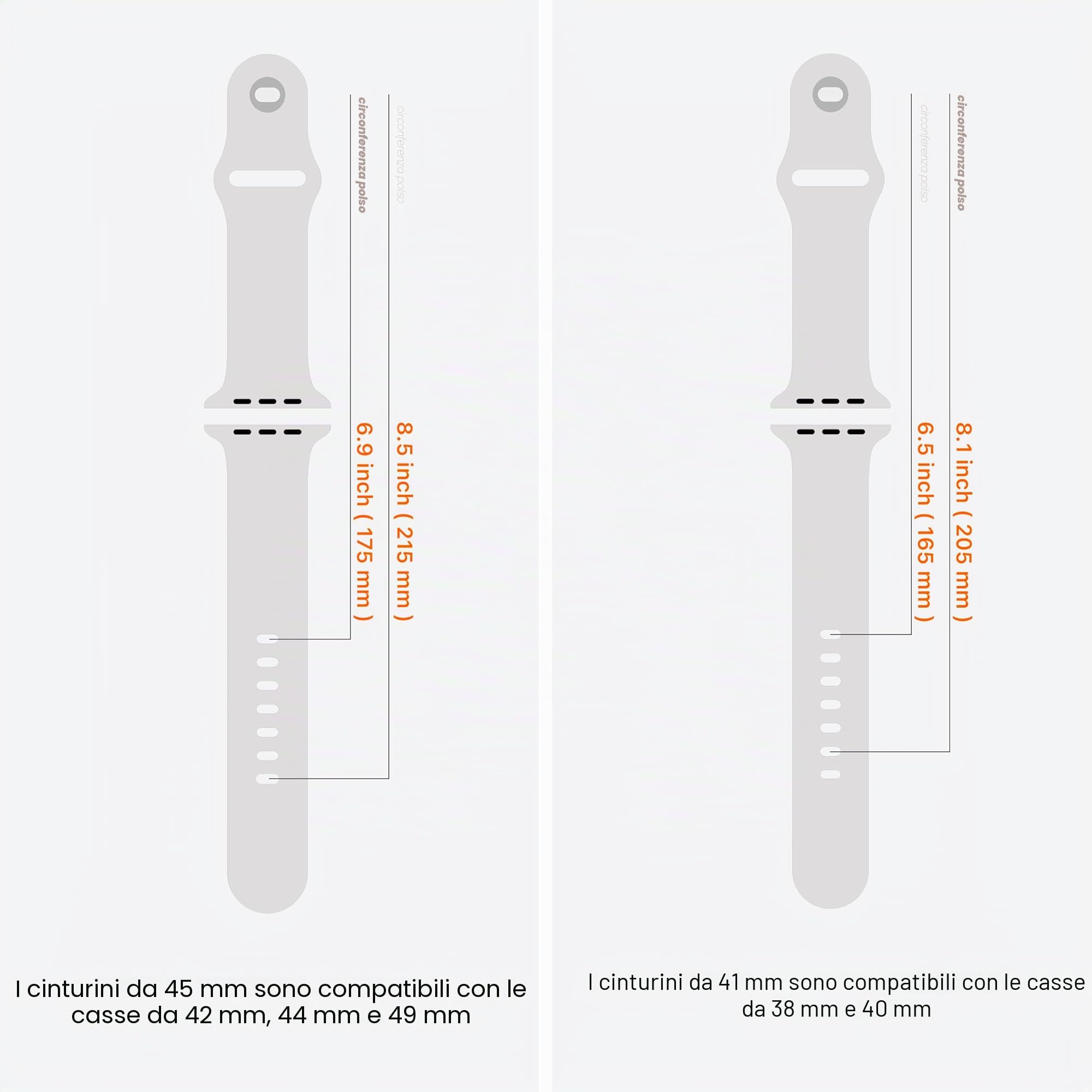SB per Cinturino Apple Watch 40mm 44 mm 46mm 42mm 45mm 41mm 38mm 49mm Se Ultra 2 Serie 10 9 8 7 6 5 4 3 Band Bracciale Sport Silicone, Arancione