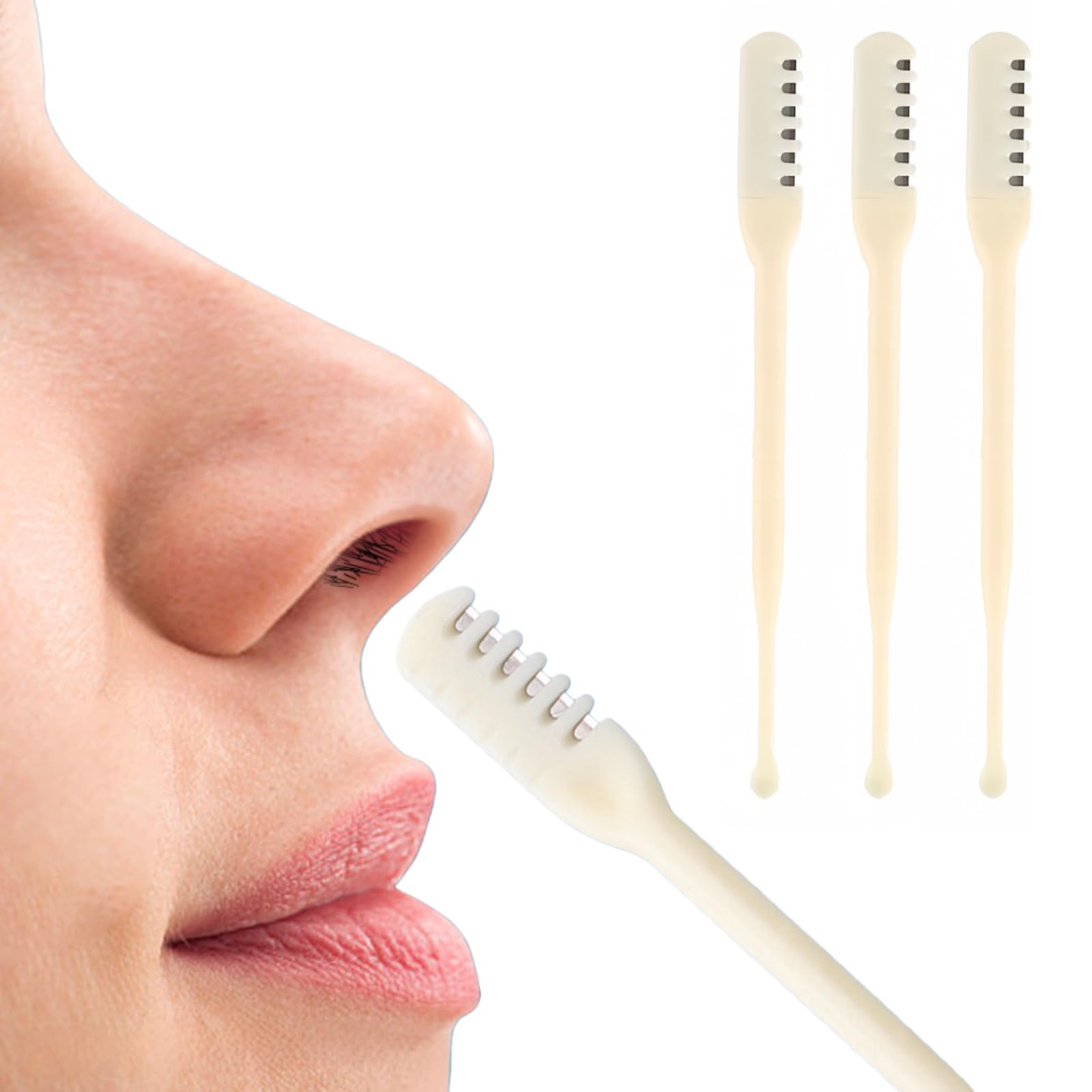 2 in 1 Nasal Hair Cutter Dual Size Nose Hair Trimmer 360 Rotating Nose Hair Clipper Equipped with