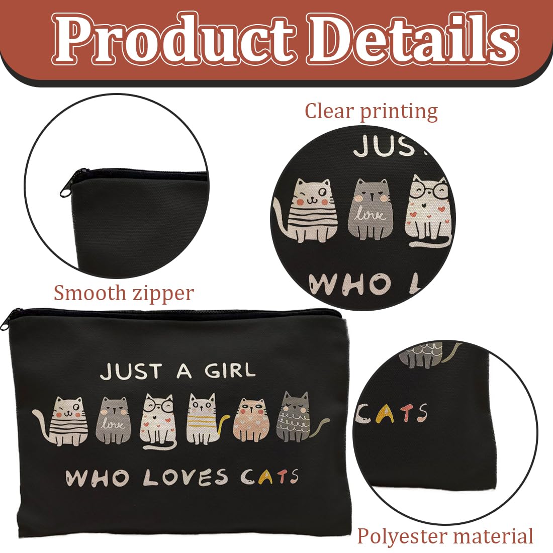Beauty Case da viaggio 1 Trousse per il trucco a tema gatto - Un regalo perfetto per donne, amanti dei gatti, mamme, adolescenti,sorelle e migliori amiche.