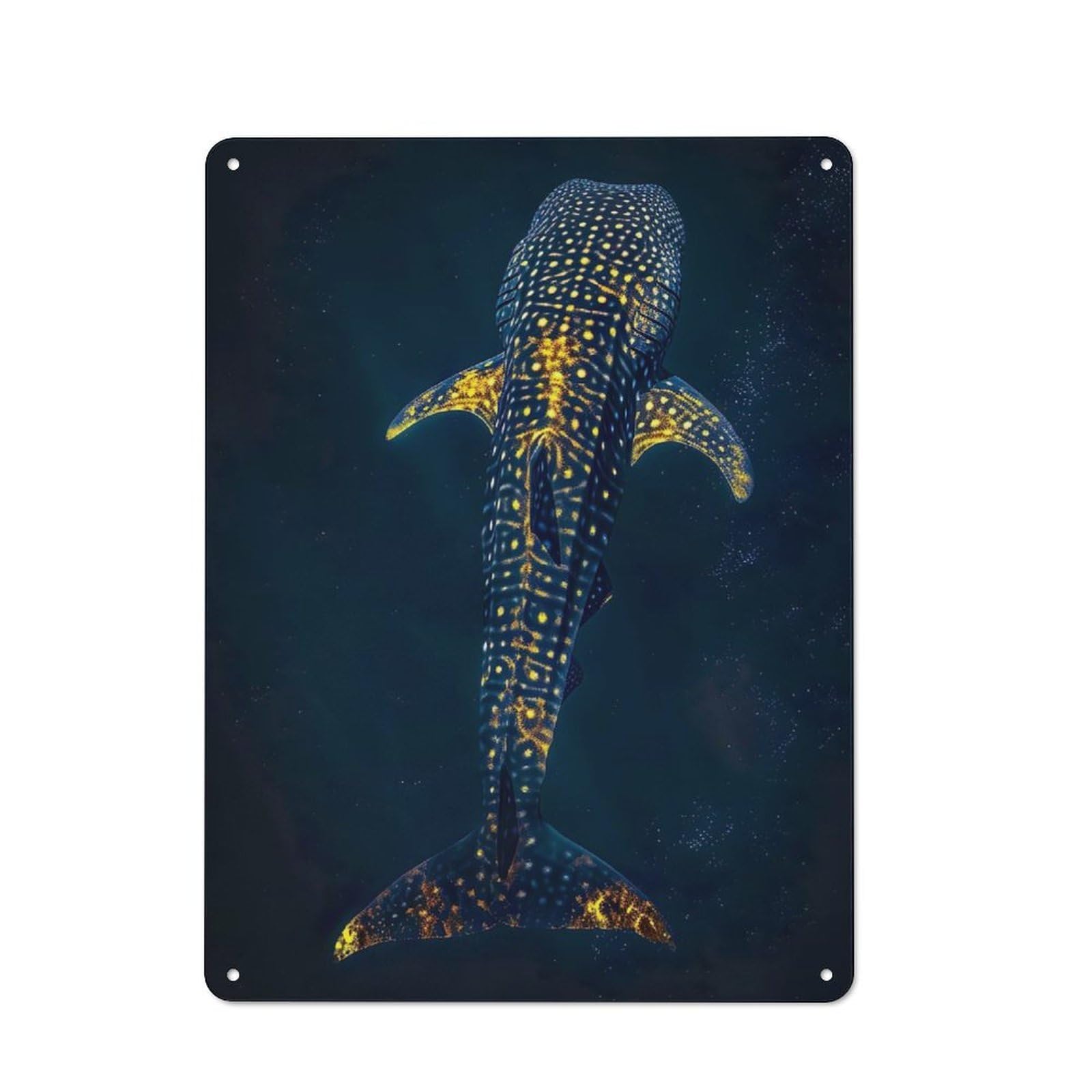 Whale Shark Underwater Classic Metal Wall Decor 40x30cm, Metal Wall Plaque for Hobby Room, Office, Lounge Or Living Room