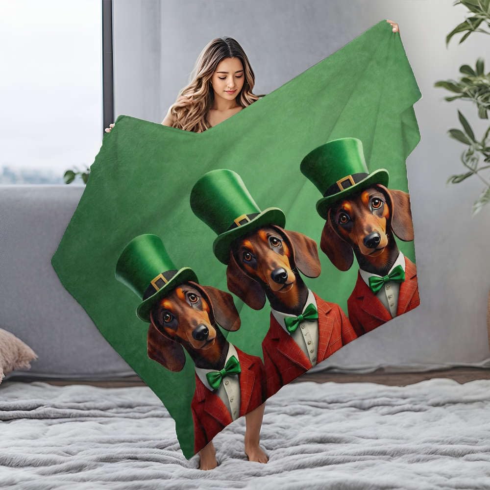 Couverture cadeaux de Pâques originale motif teckel en peluche douce