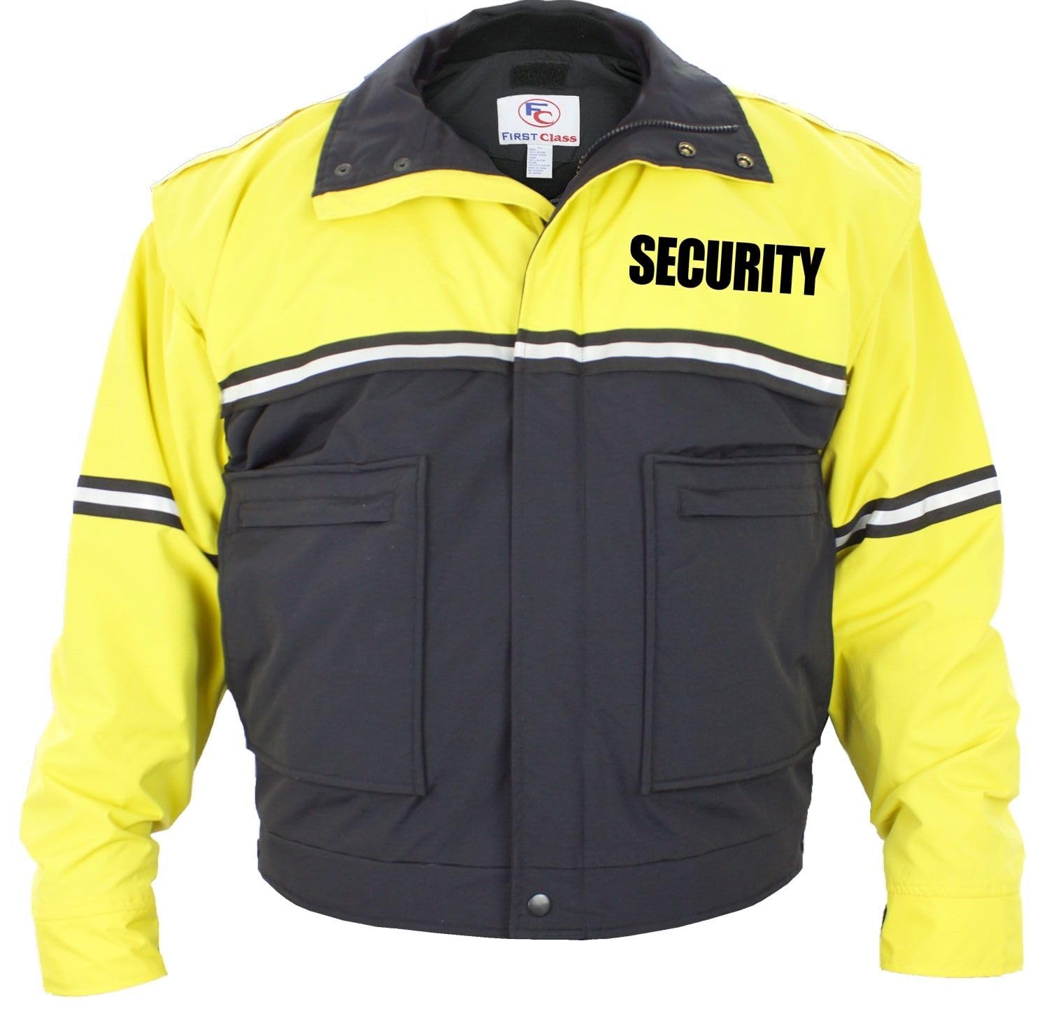 First Class Men's Two-Tone Waterproof Bike Patrol Jacket - Removable Liner, Work Utility & Safety Outerwear