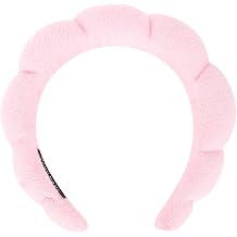 Pink Spa Headbands for Women and Girls - Terry Cloth for Washing Face, Makeup Removal, Shower, and Hair Care