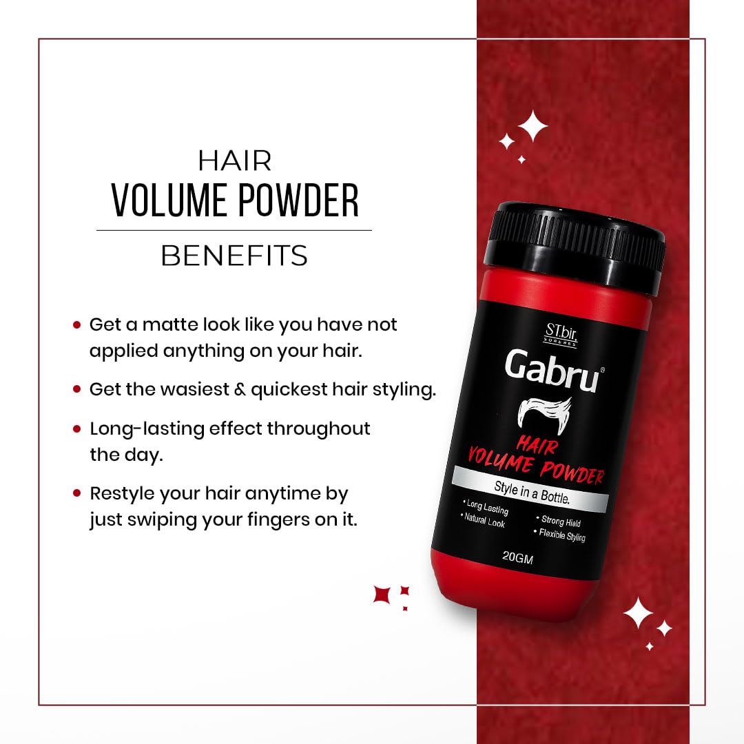 ST.bir Gabru Hair Volume Powder for Non Greasy Non Oily Hair Styling, 20g 3