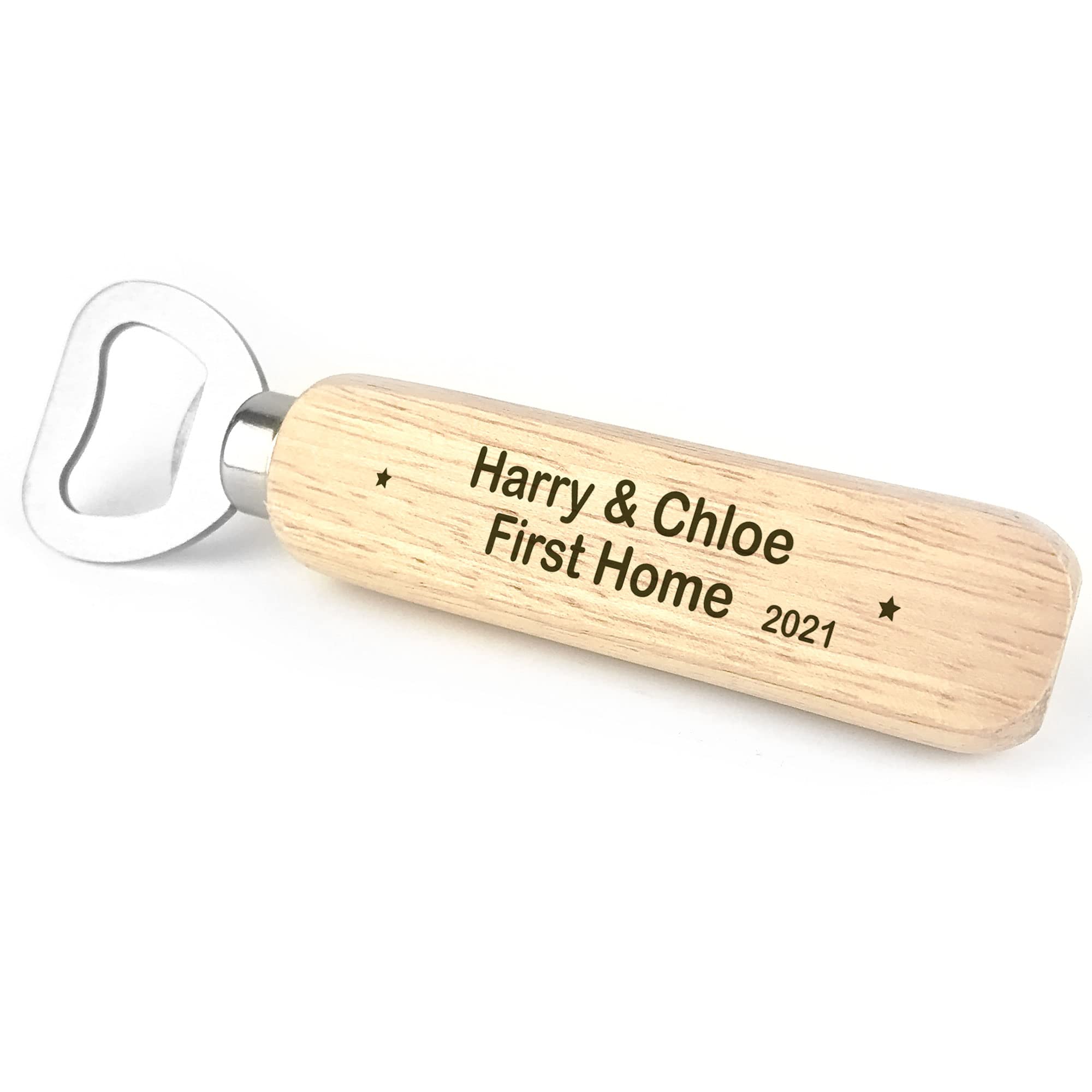 Personalised First Home Gift for Boyfriend Husband Girlfriend Wood Bottle Opener