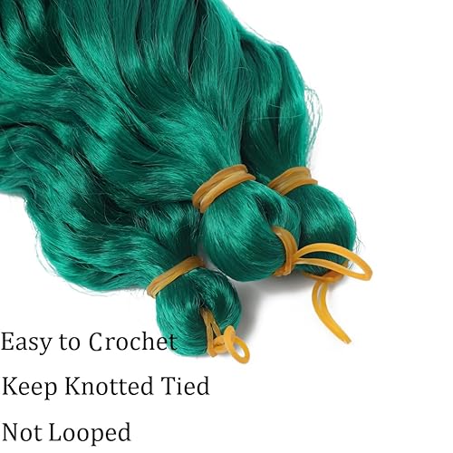 Miniatura 3 de Extensiones de cabello ondulado de ganchillo de 18 pulgadas, extensiones de cabello rizado rizado trenzado, 3 paquetes de trenzas largas onduladas