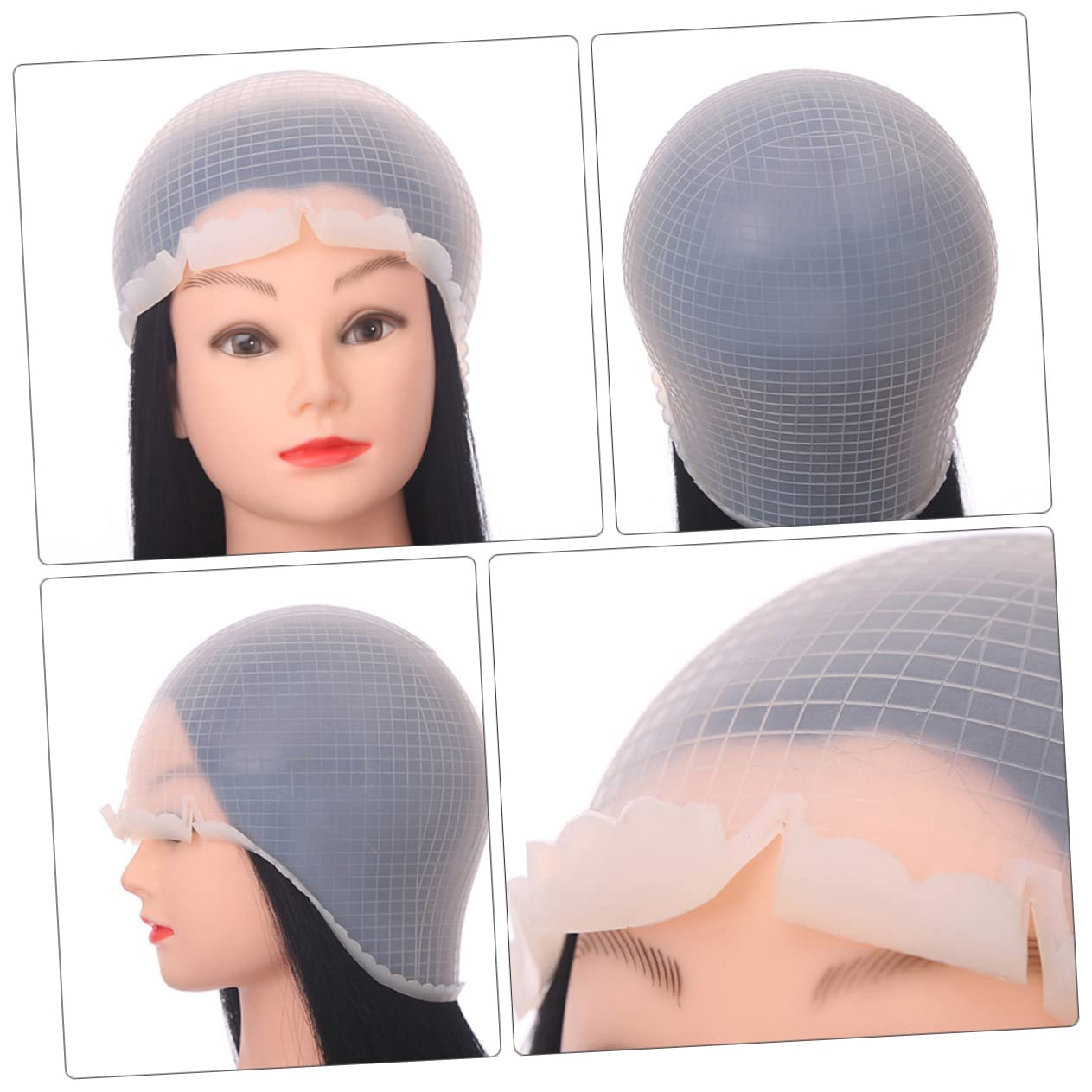Juego de 2 Gorros para Teñir el Cabello de Silicona y Hierro con Aguja para Mechas, Fácil de Lavar, Adecuado para Uso Profesional y Doméstico