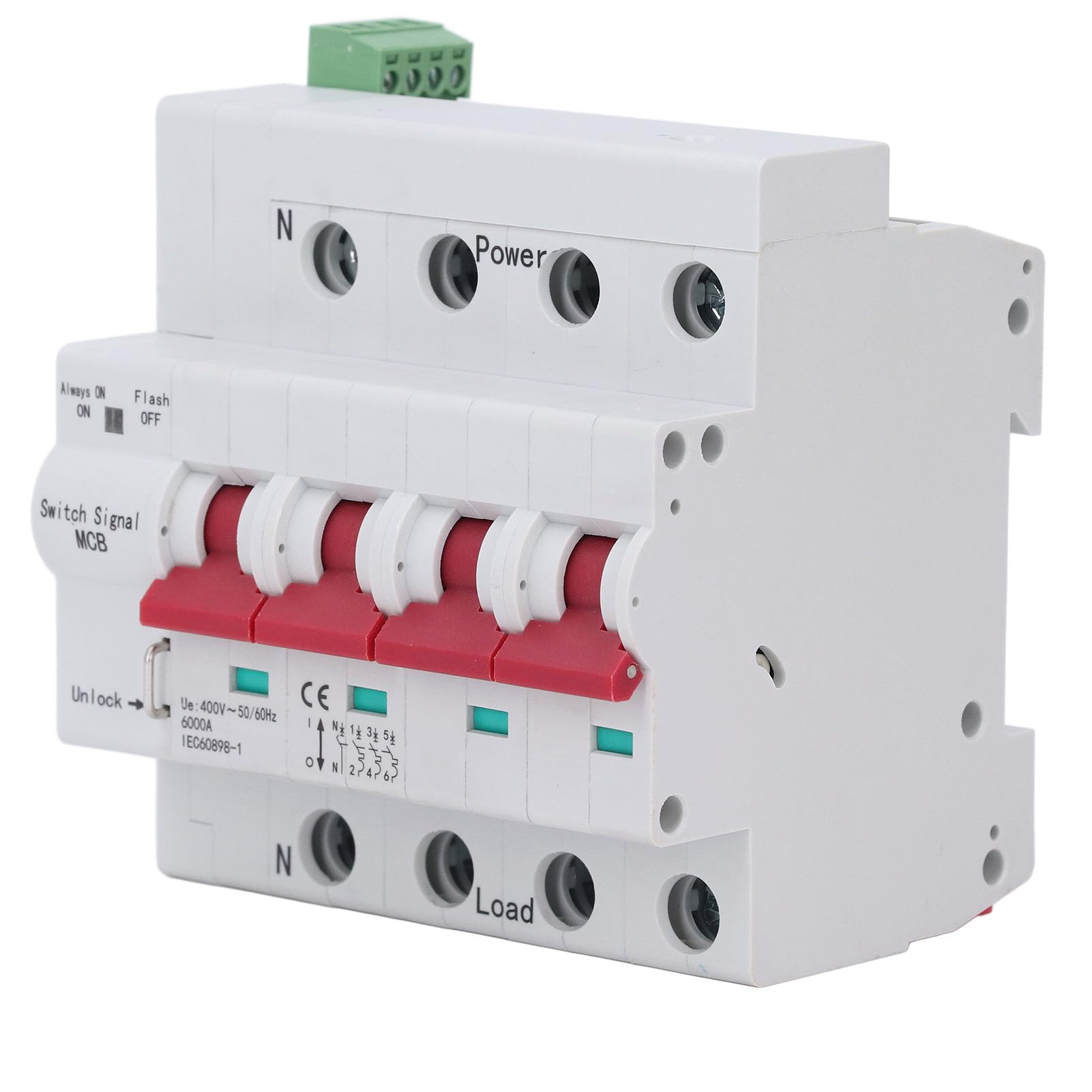 AUNMAS Interruptor Automático Inteligente 4P Miniatura AC400V, para (63A)