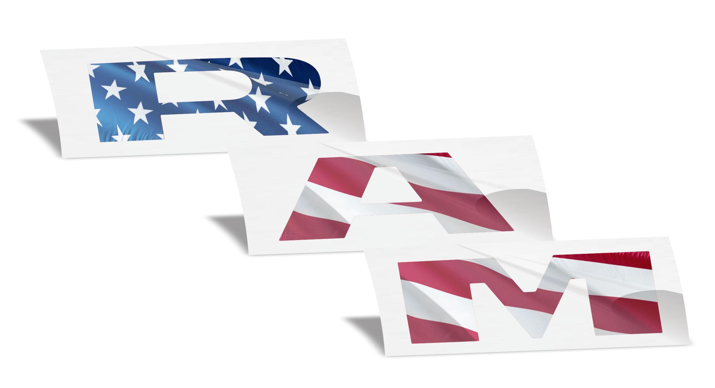 RAM Grille Emblem Overlay Decal Stickers for 2025-2026 Ram 1500 (Color: American Flag)