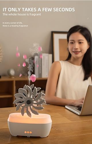 Miniatura 5 de Difusor de aromaterapia molino de viento, humidificador de nube y lluvia de 10.1 fl oz, máquina de aromaterapia para interiores, humidificador para