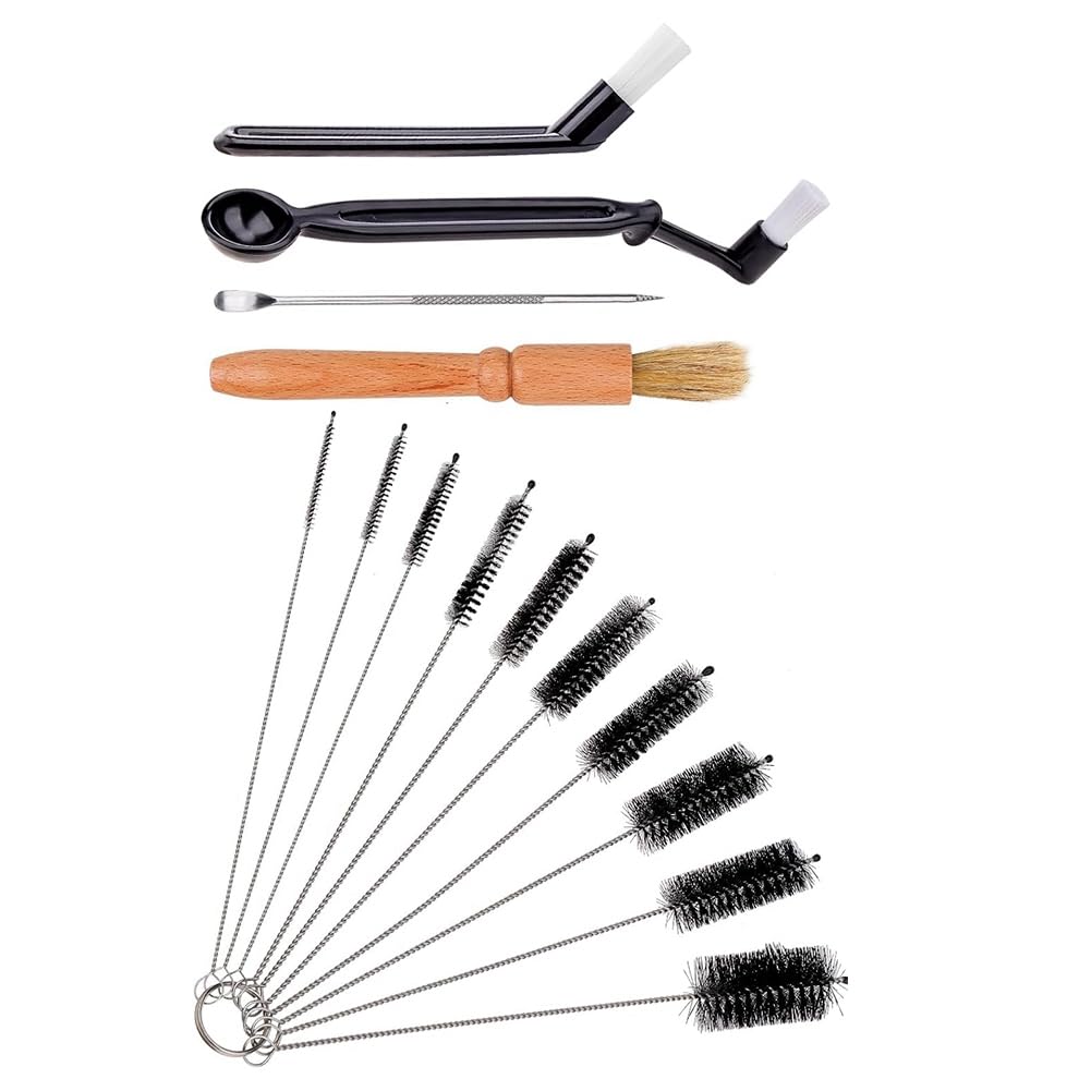 UDSKNV[KSL Espresso Machine Brush Kit with Straw Brushes Tools& 14 PCS for Coffee Grinder Cleaning Brush Set for Home& Commercial Use