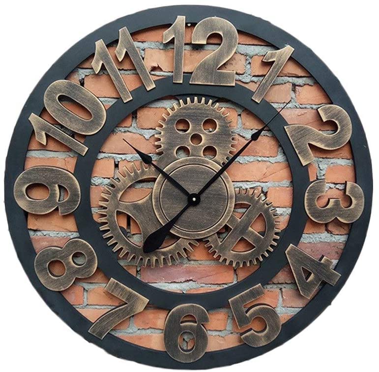 Horloge Murale en Bois Massif Diamètre 80CM pour Salon et Restaurant