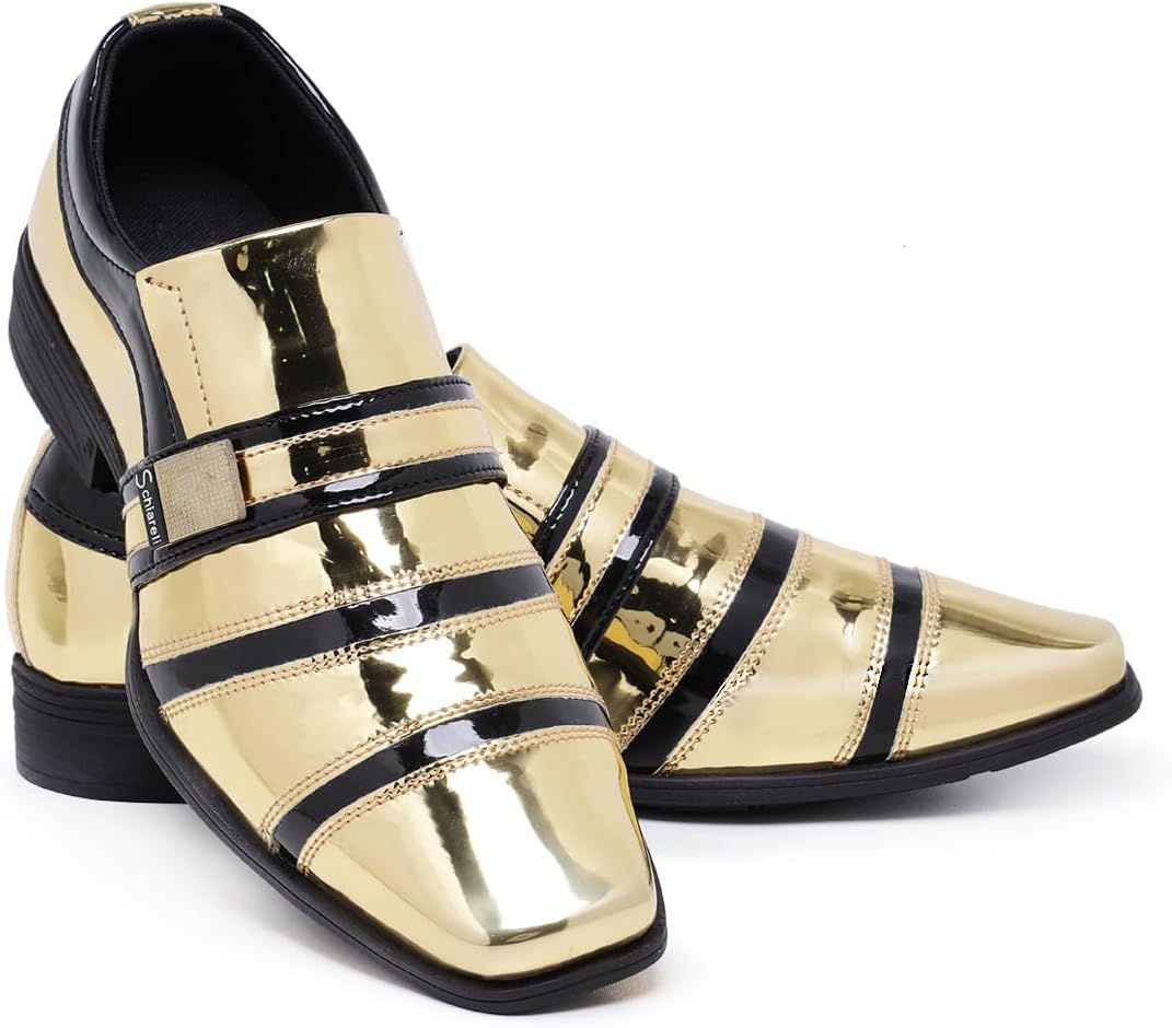 Sapato Social Masculino Brilhante Bico Fino Pull On 853