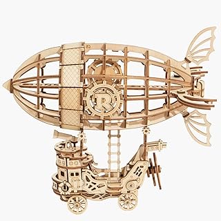 Robotime TG407 Airship Bausatz aus Holz hergestellt, Maße: 18 x 12.5 x 16.5 cm, Teile: 176 Stück