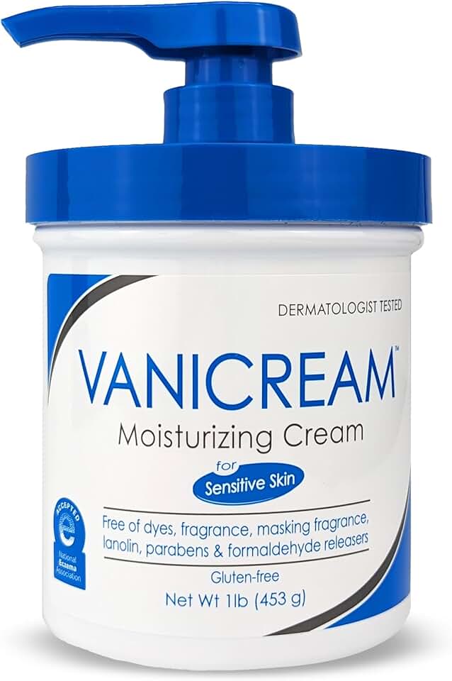 Vanicream 保濕 Skin 乳霜 含 Pump Dispenser - 16 fl 盎司 (1 lb) - Moisturizer Formulated Without Common Irritants 適用於 Those 含 敏感肌 Skin
