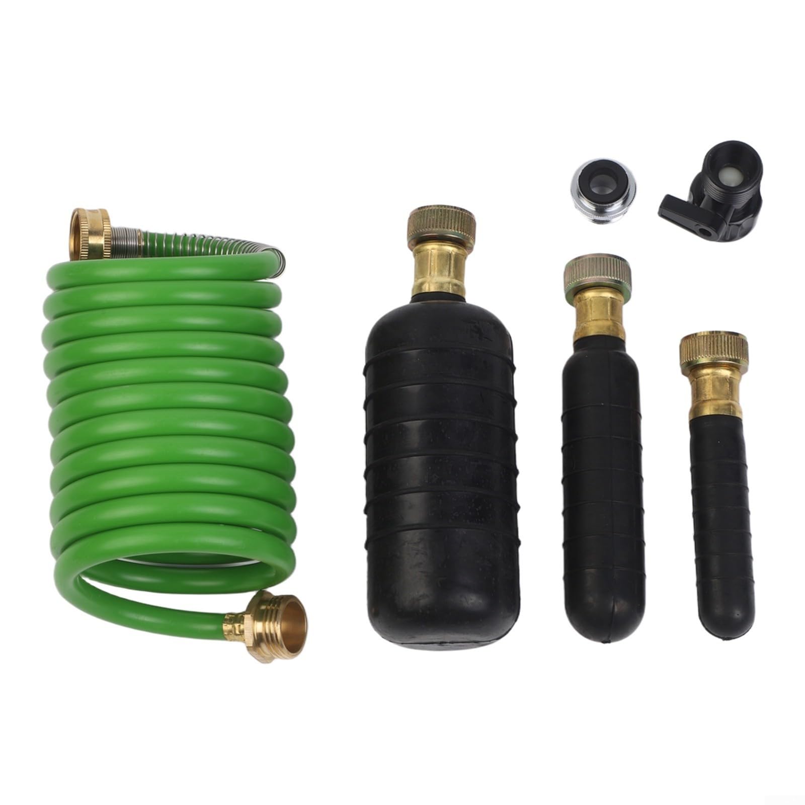 Kit de vejiga de drenaje, herramienta de limpieza de drenaje, desatascador de tuberías para tuberías de 1 a 6 pulgadas, paquete de 3 vejigas de goma con manguera de 10 pies, chorro de agua a presión