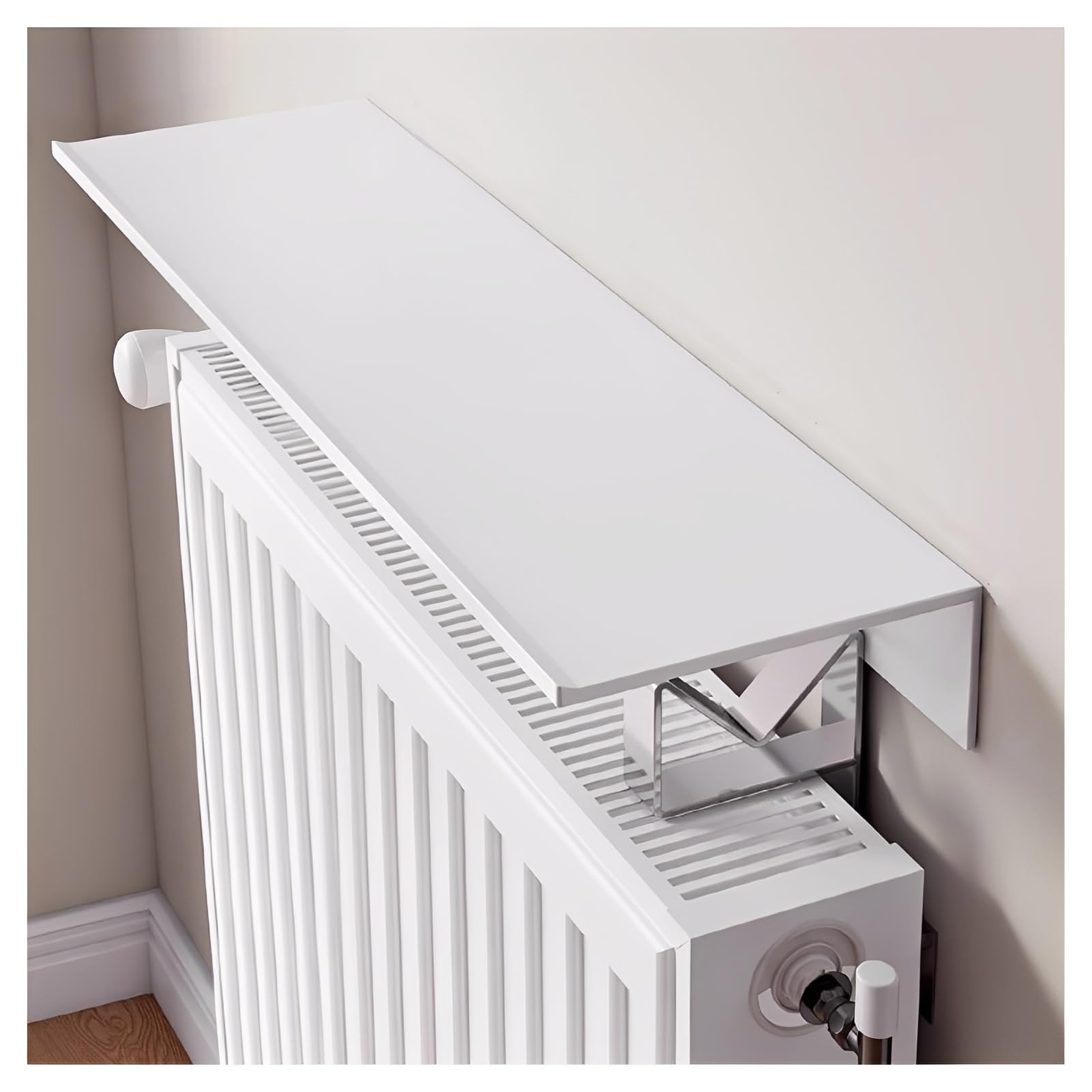 Floating Radiator Storage Shelf Rack Space Saving Radiator Shelf Organizer with Easy Fit Bracket Multiple Sizes Aluminum Floating(40cm)