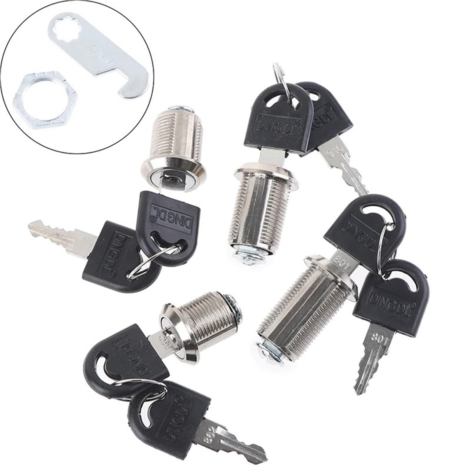 Quincaillerie Serrures à cylindre Porte Armoire Boîte aux lettres Cadenas Tiroir Placard 1Pcs(816mm Differ key)