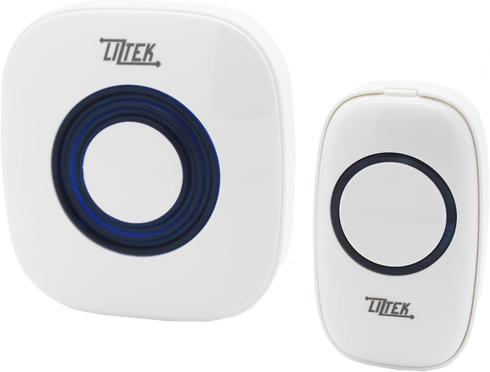 Liztek Portable Wireless Doorbell with 1 Remote Button and 1 Receiver Operating at 1000 feet Range with 52 Wireless door Chimes, Batteries Not Required for Receivers (White)