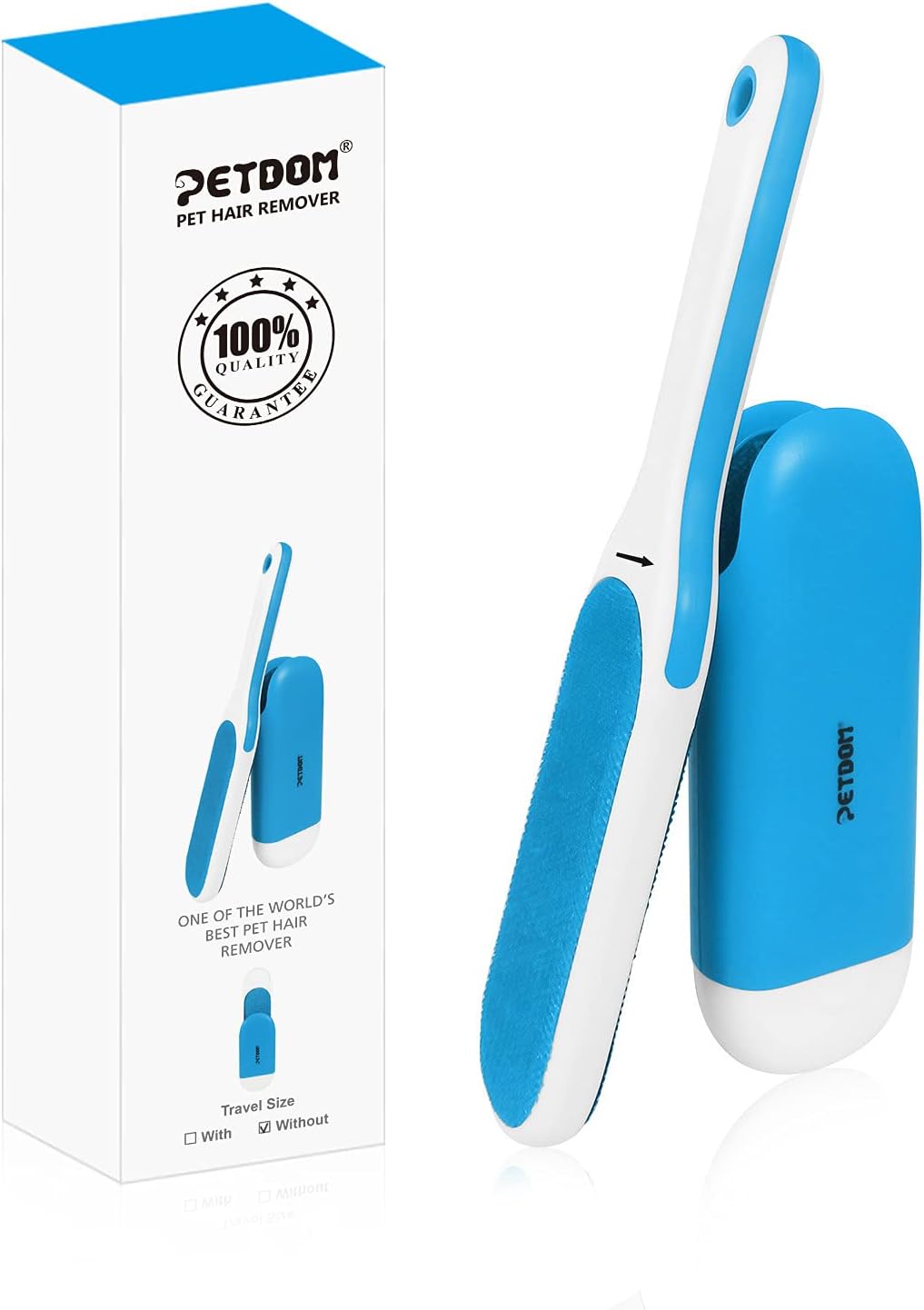 Pet Hair Remover Brush - Integrated Sturdy Handle & Self Cleaning Base - Cat Dog Fur Lint Removal Brush for Clothes Furniture (No Travel Size)