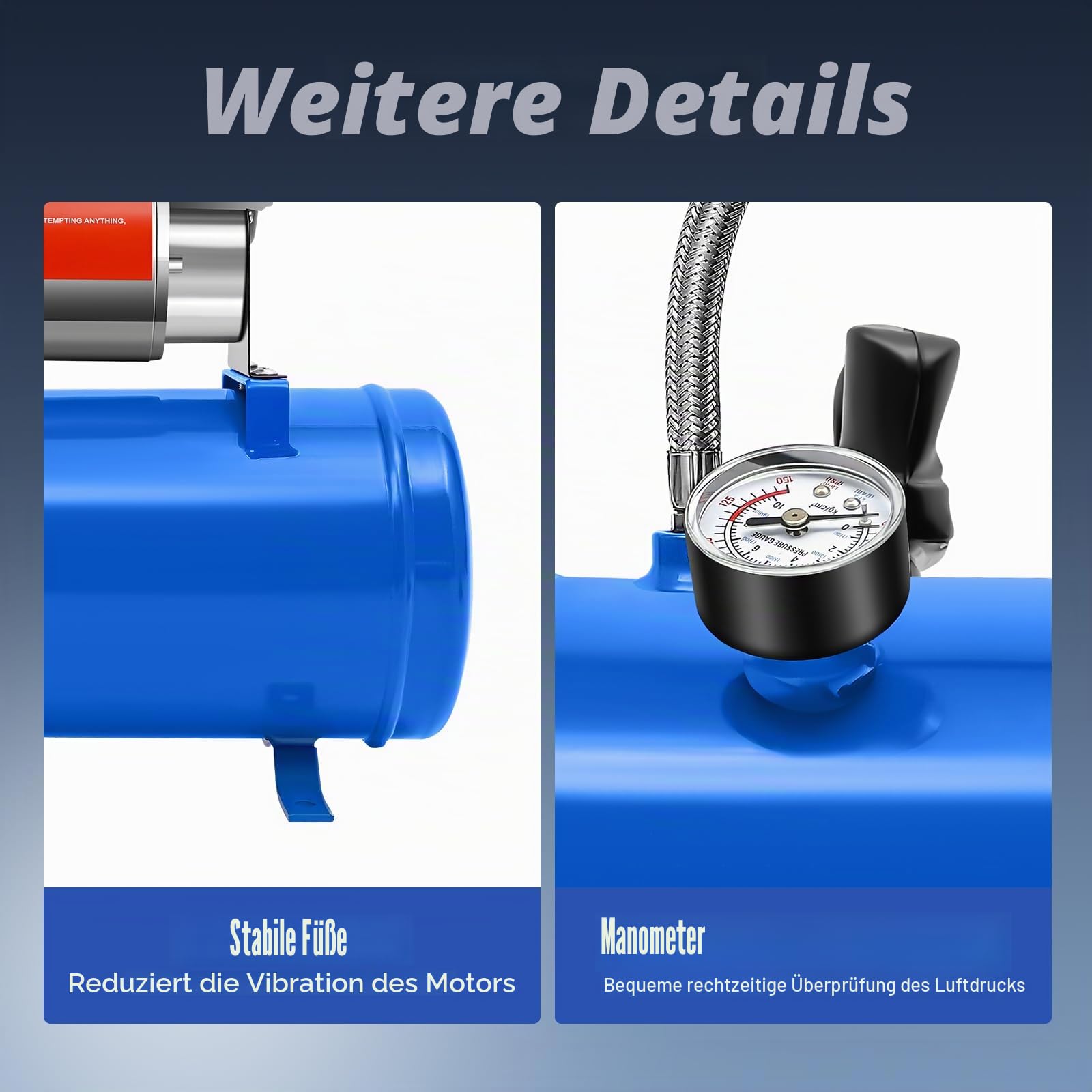 4 Trumpet Train Luft Horn Kit Und Kompressor Luftkompressor Komplettsystem Air Compressor mit 4-Rohr-Horn für Autoreifen Automotoren Fahrräder und auch Druck für Bälle und Spielzeug auffüllen 150PSI