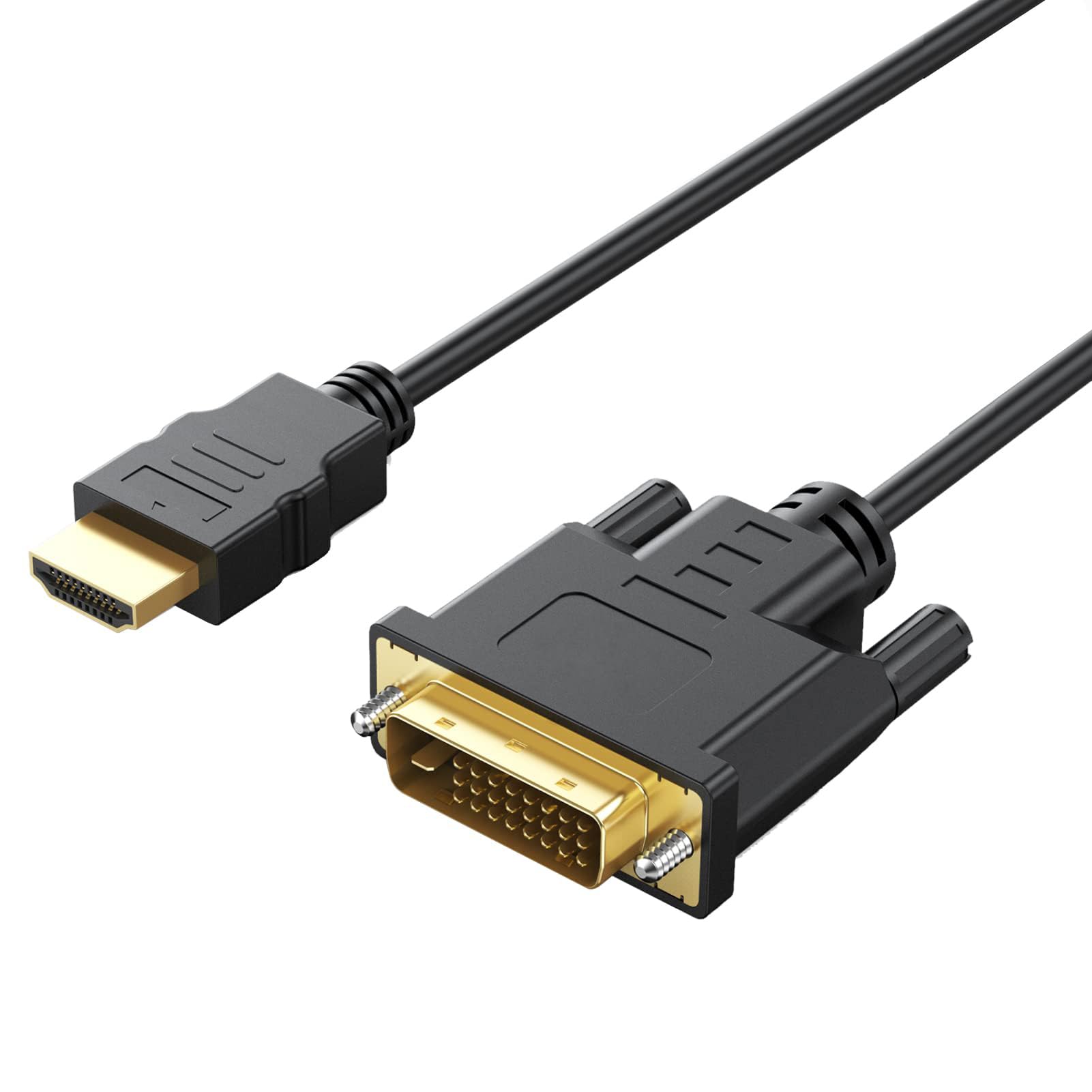 CZBRTH HDMI to DVI Cable 9ft, High-Speed Gold-Plated Plug and Play Bi-Directional Braid 1080p, DVI to HDMI Adapter for TV/Monitor/PS3/4/5/Video Card/