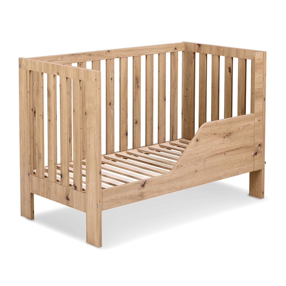 Mon Mobilier Design Amelia II Ensemble bébé Commode à Langer et lit évolutif 120x60 Chêne avec tiroir