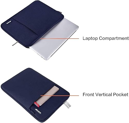 Vista 133 de MOSISO Funda vertical de poliéster con bolsillo para laptop de 15 pulgadas, para MacBook Air 15 M4 A3241, M3 A3114 y M2 A2941 de 2025, 2024 y 2023
