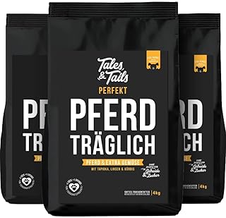 Tales & Tails Halbfeuchtes Trockenfutter für Hunde | Getreidefrei | Eine Tierische Proteinquelle | Hohe Akzeptanz & Verträglichkeit (4 kg (3er Pack), Pferd) product image