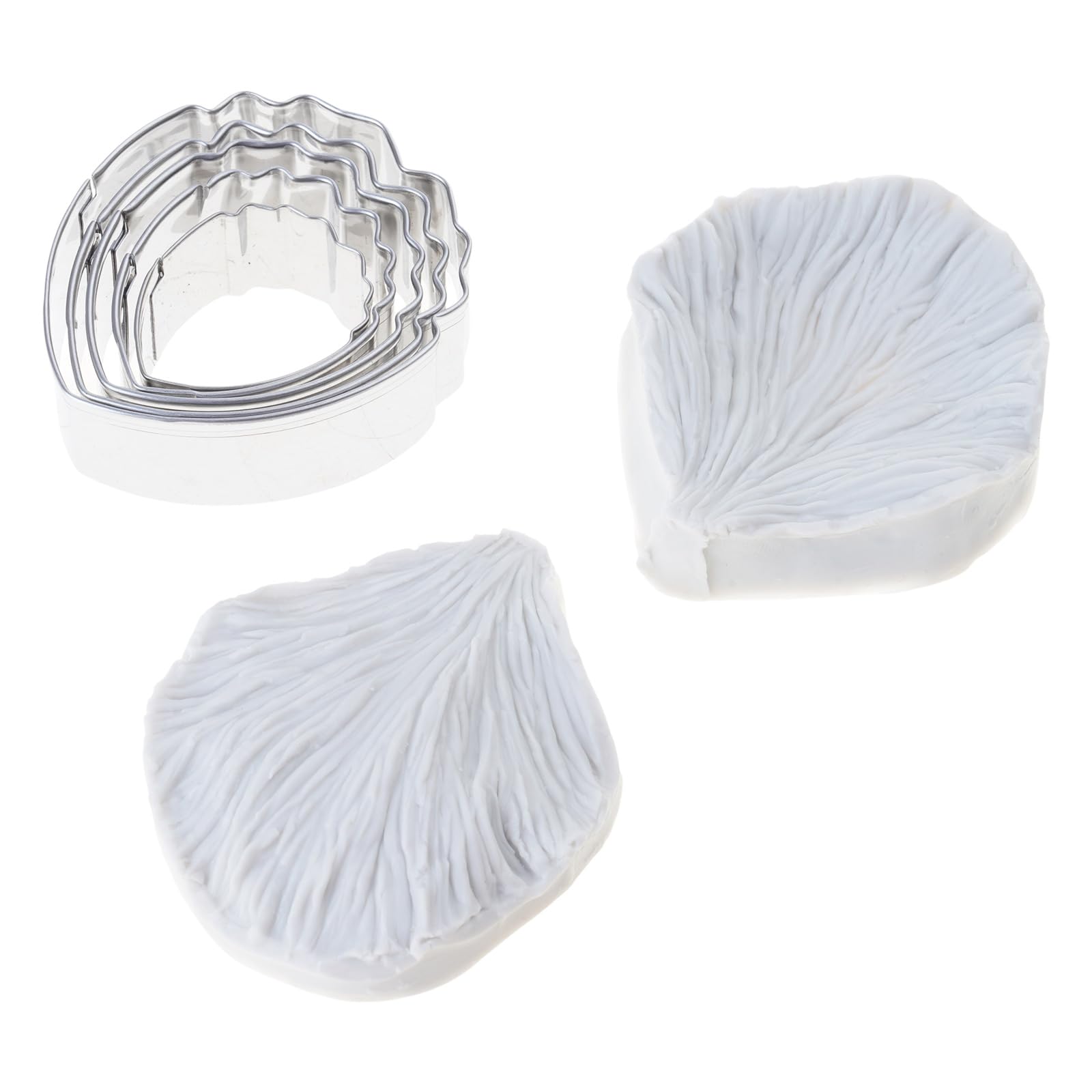 MICFENY Large Stainless Steel Peony Petals Veiner and Cutter for Cake Decorating Sugarcraft Fondant Mould Baking Tool