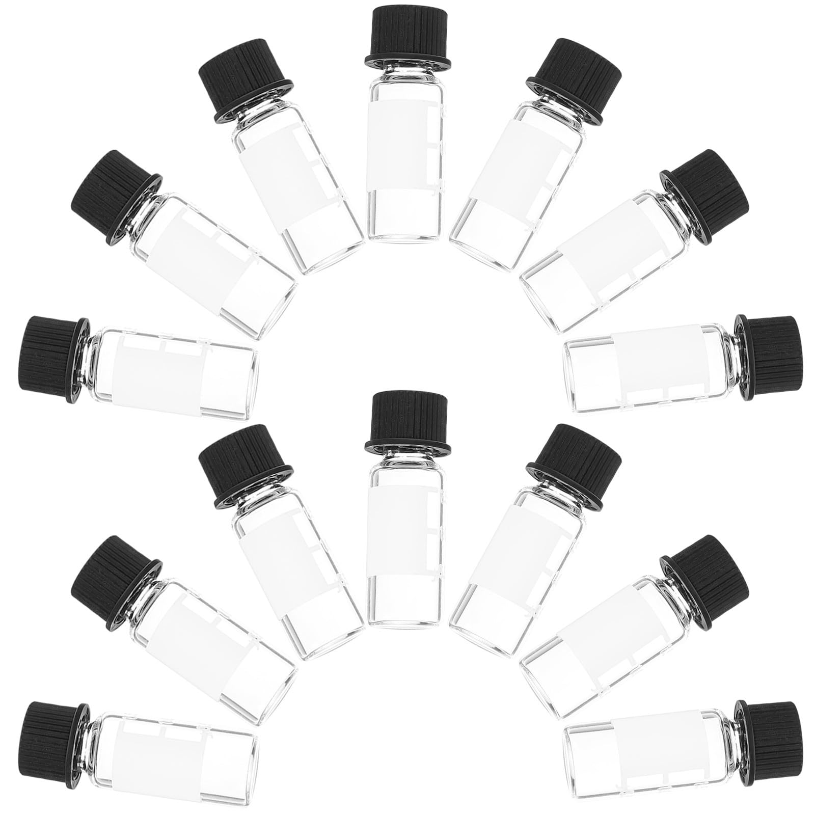 100 Botellas de Vidrio de 2 Ml Rosca 8-425, Recipiente de Muestreo Buen Sellado y Diseño para Evitar Fugas, Adecuado para Farmacia y Aceites Esenciales