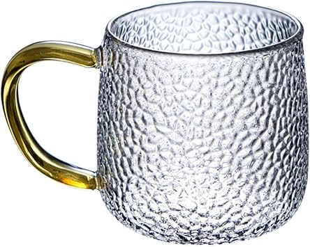 Japanese Heat Resistant Glass Cup with Handle 201-300ml Clear Light Transmittance High Heat Resistant Household Drinkware for Tea Herbal Tea