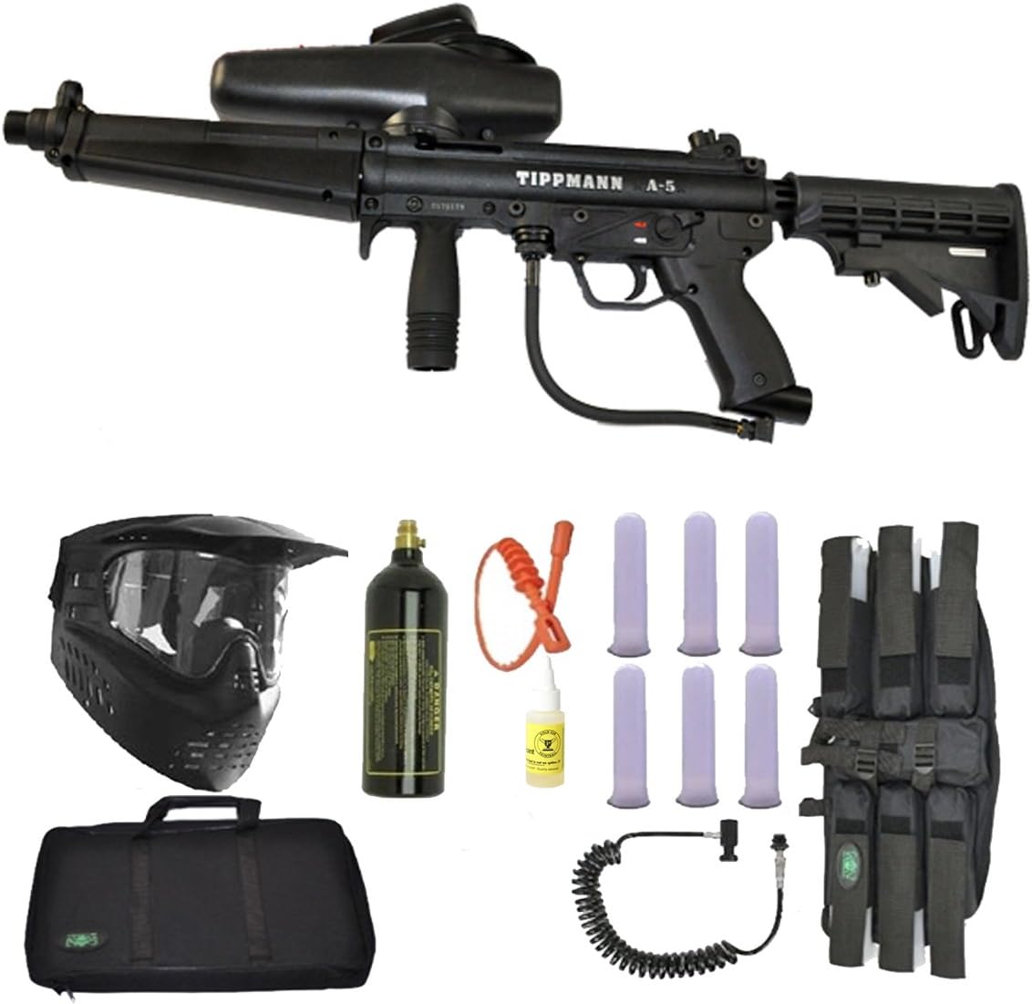 TIPPMANN A5 PAINTBALL Gun Stealth Flatline SNIPER SET