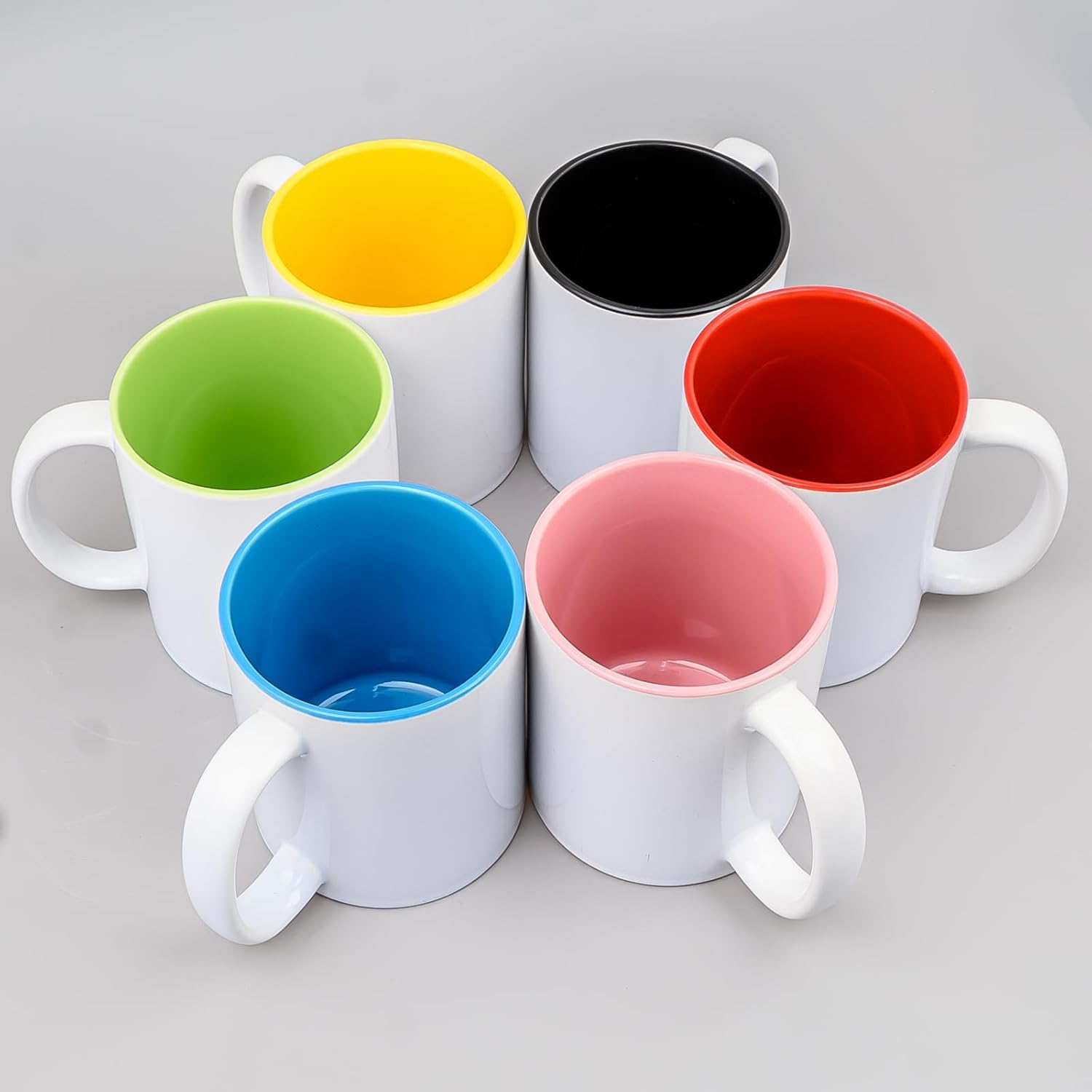 MALLOOM Mugs de Sublimation 11 oz Vierges, Lot de 12 Tasses à Café pour Sublimation, Mugs Vides Couleurs Assorties