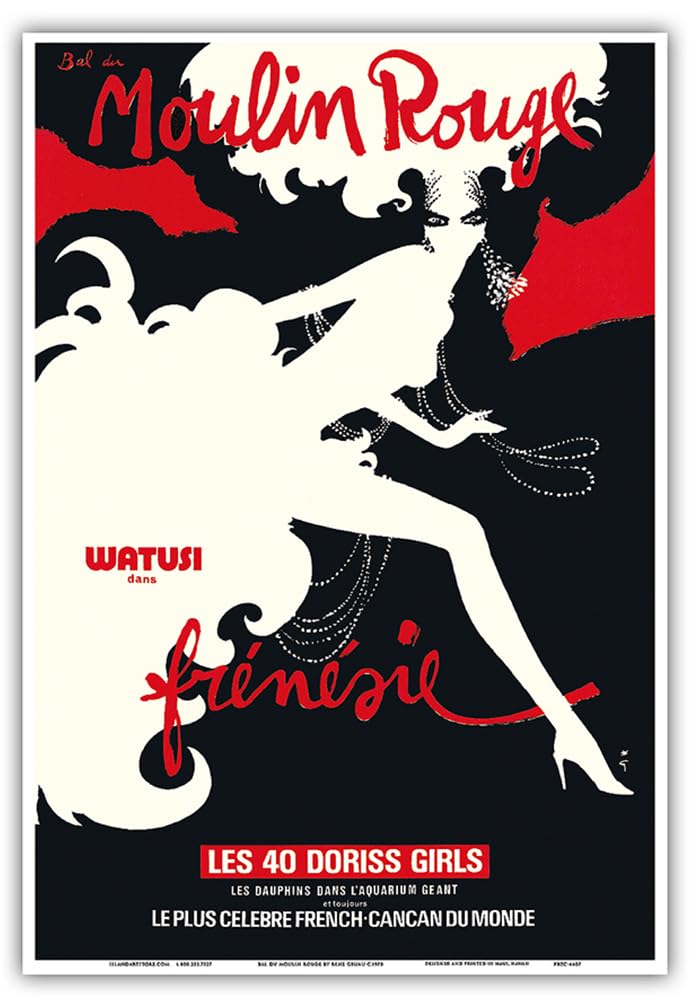 Moulin Rouge Cabaret - Paris France Poster Print Matte Poster Paper 19"L x 13"W