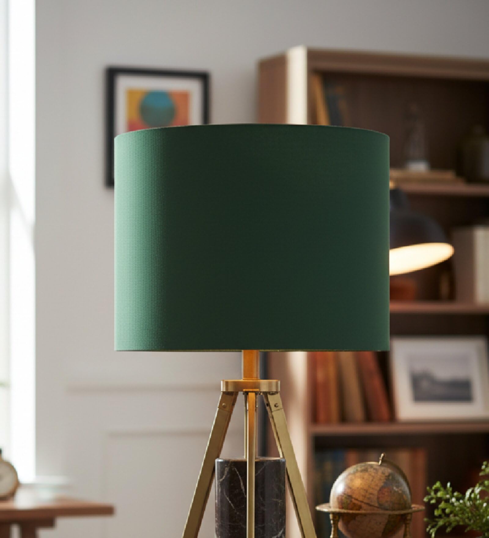 Dark Green Drum Fabric Lampshade – Modern Drum Lamp Shade for Table Lamps, Floor Lamps & Bedside Lamps (10-Inches)-image-45