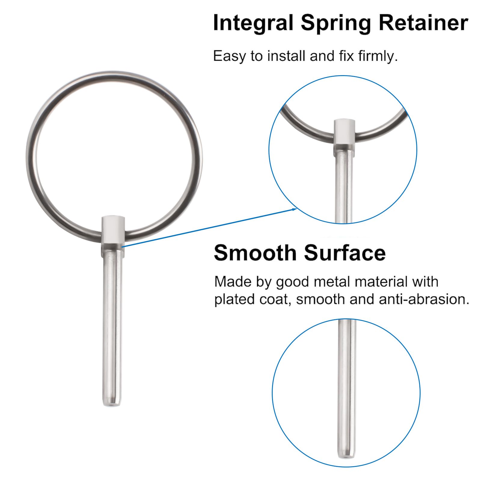 INCREWAY 4 PCS Dia 5mm Stainless Steel Round Safety Pins Trailer Lock Pin Retaining Pins Lynch Pin Fasteners for Track Farm Lawn - Image 3
