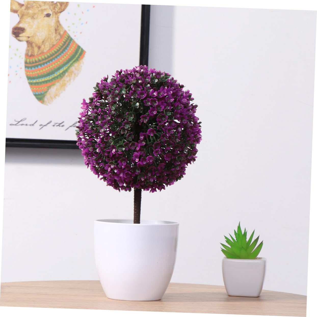 HOMSFOU 2pcs Planters for Indoor Plants Faux Plants Topiary Plant Pots Indoor Fake Outdoor Plants Boxwood Balls Flower Pots Artificial Plants Ball Mini Cherry Snowball