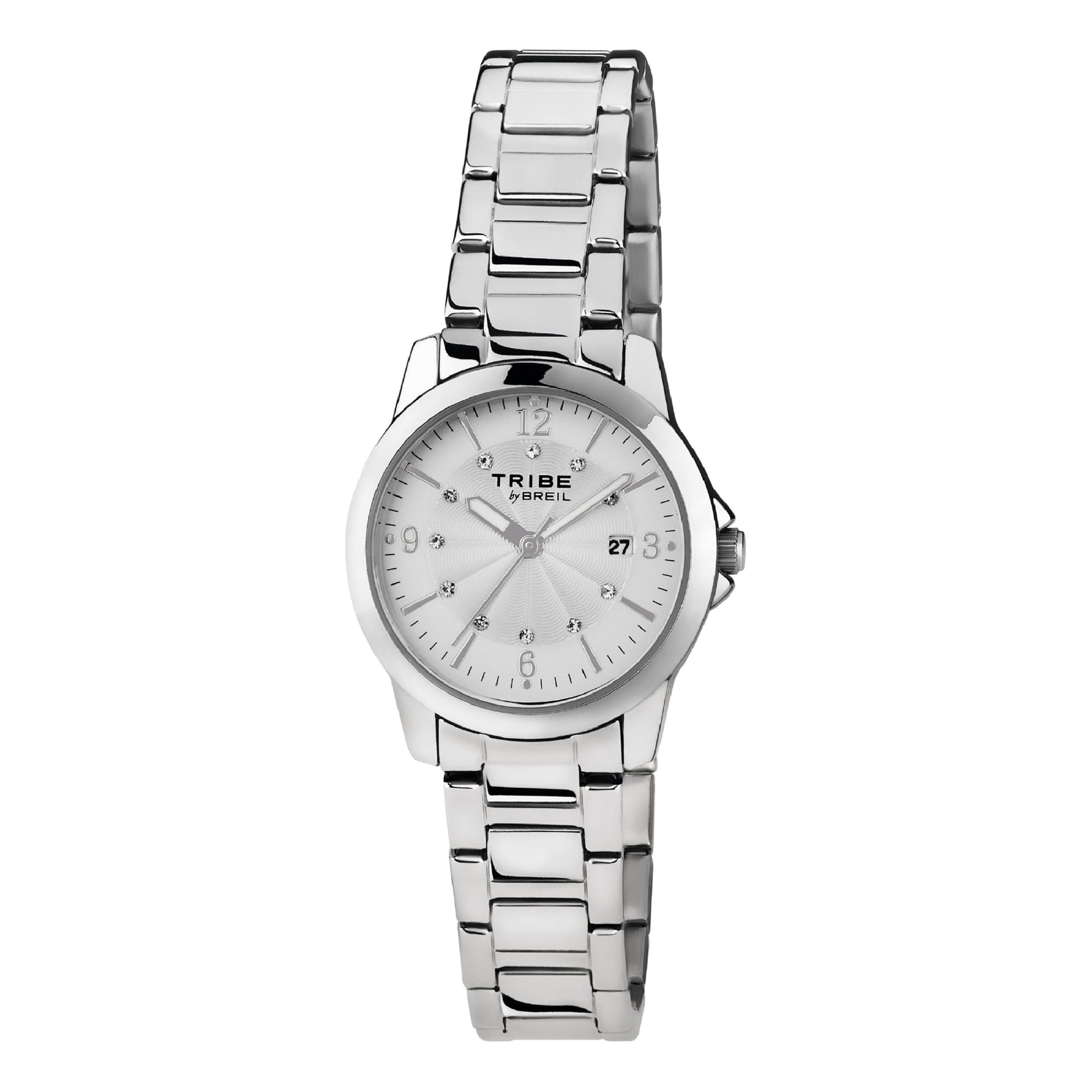 Breil, Collezione Classic Elegance, Orologio Donna Solo Tempo in Acciaio, Finitura Lucida, Cassa 28 mm, Quadrante con Perle agli Indici, Pratica Chiusura Diver